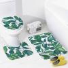 3-Pack Bath Mat Set, Leaf Pattern Plant Absorbent Memory Foam Soft Shower Bath Rugs Contour Mat and Lid Cover,Non Slip Velvet Bathrug,Shower Toilet Bathmats Carpet 20"x32" view 3