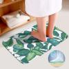 3-Pack Bath Mat Set, Leaf Pattern Plant Absorbent Memory Foam Soft Shower Bath Rugs Contour Mat and Lid Cover,Non Slip Velvet Bathrug,Shower Toilet Bathmats Carpet 20"x32" view 4
