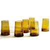 Verve CULTURE Moroccan Hand Blown Drinking Glasses, Authentic Moroccan Glassware and Drinkware, Cone Glasses, Amber, 6-Pack, 12 oz. Cups. view 1