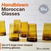 Verve CULTURE Moroccan Hand Blown Drinking Glasses, Authentic Moroccan Glassware and Drinkware, Cone Glasses, Amber, 6-Pack, 12 oz. Cups. view 2