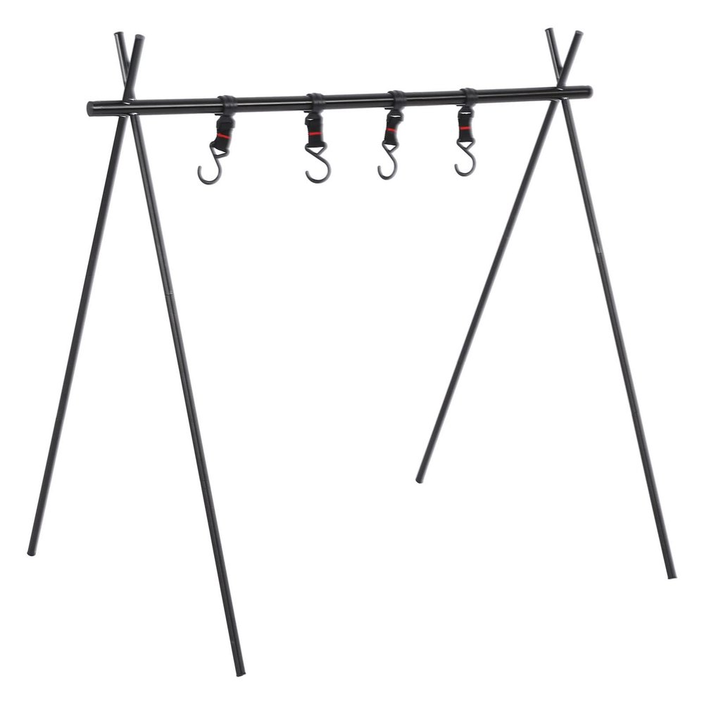 Alvinlite Camping Hanging Rack, Multifunction Triangle Cookware Storage Rack, Camping Rack, Picnic Storage Rack, Clothes Drying Tripod, Portable Aluminum Rack for Camping, Cooking, Outdoor, Picnic