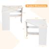 COSTWAY Corner Computer Desk, Space-Saving Triangular Writing Desk w/ 2 Storage Shelves & 2 Cable Holes, Multi-Functional Console Table for Small Space in Home Office, Living Room, Bedroom (White) view 3