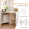 COSTWAY Corner Computer Desk, Space-Saving Triangular Writing Desk w/ 2 Storage Shelves & 2 Cable Holes, Multi-Functional Console Table for Small Space in Home Office, Living Room, Bedroom (White) view 4