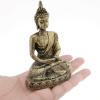 4 inch Small Sitting Buddha Statue Figurine Figures Meditating Meditation Hand Carved Sandstone Buddhism Home Car Dashboard Decoration Ornament - Bronze view 2