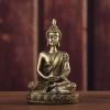 4 inch Small Sitting Buddha Statue Figurine Figures Meditating Meditation Hand Carved Sandstone Buddhism Home Car Dashboard Decoration Ornament - Bronze view 3