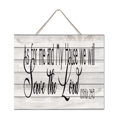 Modern Primitive Decor Established Wood Sign 10x12 Inch As for Me And My House We Will Serve The Lord Cute Wall Art Wood Plaque Sign with Quotes Home Table Sign for Laundry Coffee Shops