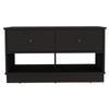 Uranus Storage Bench, 2 Drawers, 2 Open Shelves, Black view 1