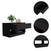Uranus Storage Bench, 2 Drawers, 2 Open Shelves, Black view 2