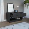 Uranus Storage Bench, 2 Drawers, 2 Open Shelves, Black view 3