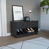Uranus Storage Bench, 2 Drawers, 2 Open Shelves, Black view 4