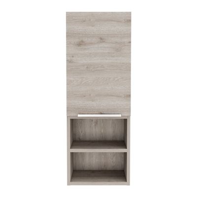 DEPOT E-SHOP Savona Medicine Single Door Cabinet with Two Interior Shelves and Two External Shelves, 32" H, Light Gray, Bathroom