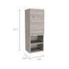 DEPOT E-SHOP Savona Medicine Single Door Cabinet with Two Interior Shelves and Two External Shelves, 32" H, Light Gray, Bathroom view 3
