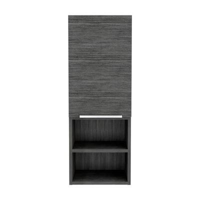 Medicine 32H Single Door Cabinet, 2 External Shelves, 2 Interior Shelves, Smokey Oak