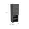Medicine 32H Single Door Cabinet, 2 External Shelves, 2 Interior Shelves, Smokey Oak view 3