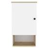 Medicine 28H Single Door Cabinet, 1 Shelf, 2 Interior Shelves, Light Oak/White view 1