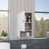 Medicine 28H Single Door Cabinet, 1 Shelf, 2 Interior Shelves, Light Oak/White view 2