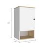 Medicine 28H Single Door Cabinet, 1 Shelf, 2 Interior Shelves, Light Oak/White view 3