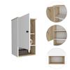 Medicine 28H Single Door Cabinet, 1 Shelf, 2 Interior Shelves, Light Oak/White view 4