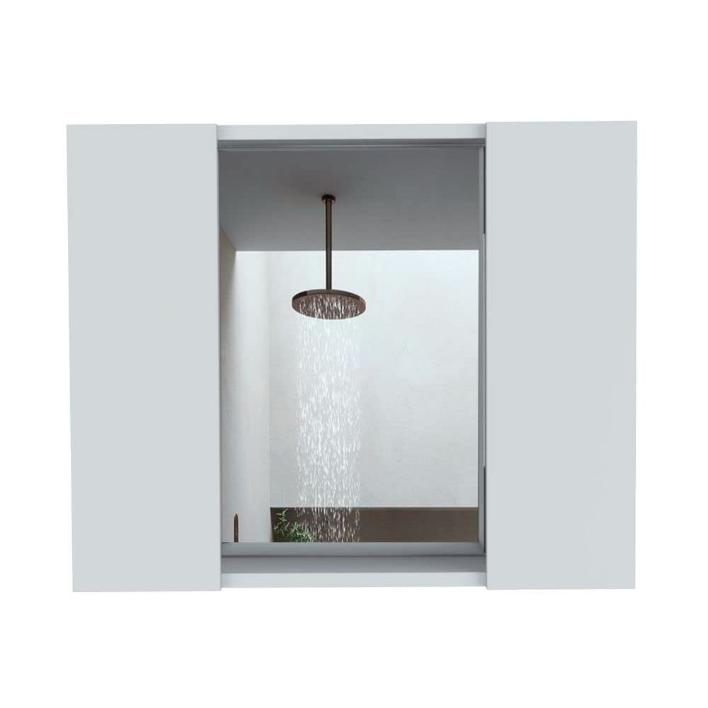 Medicine Single Door Cabinet with Two External Shelves and Three Interior Shelves, 18" H, White, Bathroom