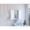 Medicine Single Door Cabinet with Two External Shelves and Three Interior Shelves, 18" H, White, Bathroom view 4