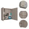 Medicine 23H Double Door Cabinet,4 Interior Shelves, Light Gray view 4