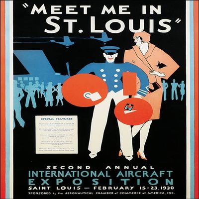 1930 Meet Me In St Louis Aircraft Expo Airplane Travel Vintage Poster Reproduction (20 X 30 Image Size Paper)