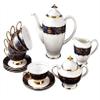 European light luxury 15 pieces of fine bone Chinese design tea set ceramic porcelain teapot cup holder afternoon tea set gold thread design view 1