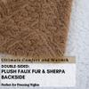 Tache Caramel Brown Faux Fur Throw Blanket - Fuzzy Camel Cognac Chevron Geometric Embossed Super Soft Warm Fluffy White Sherpa Plush Golden Brown Blanket - 50" x 60" view 4