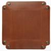 USA Handmade Premium Leather Valet Tray, Folds Flat! Dice Rolling Basket and Organizer with Brass Snaps (Old English Chestnut, Large) view 2
