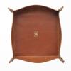 USA Handmade Premium Leather Valet Tray, Folds Flat! Dice Rolling Basket and Organizer with Brass Snaps (Old English Chestnut, Large) view 3