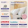 FluffCo Zen Fluff Pillows - Down Alternative - Standard/Queen Bed Pillow for Sleeping Made in USA - Luxury Hotel-Quality Pillow - 100% Cotton, 300 Thread Count (Queen Size 1 Pack) view 2