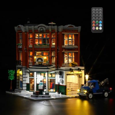 GEAMENT LED Light Kit (Remote Control) Compatible with LEGO Corner Garage - Lighting Set for Creator 10264 (Model Set Not Included)