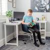 Max & Lily L Shaped Desk, Corner Desk for Home Office, Gaming, Computer with Storage Shelves, 55 x 55 Inches, White view 3