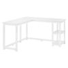 Max & Lily L Shaped Desk, Corner Desk for Home Office, Gaming, Computer with Storage Shelves, 55 x 55 Inches, White view 4