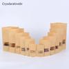 Crysdaralovebi 100pcs Packing Zip Lock Kraft Paper Window Bag Stand up Gift Dried Food Fruit Tea Packaging Pouches Zipper Self Sealing Bags (23X35cm) view 2