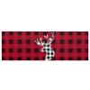 Christmas Santa's Reindeer Welcome Front Door Mat, Anti Fatigue Washable Kitchen Floor Mats Rugs Decor, Red Black Plaid Cashmere Indoor Floor Mats Runners Rugs for Kitchen Bathroom Bedroom, 20x63inch view 2