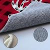 Christmas Santa's Reindeer Welcome Front Door Mat, Anti Fatigue Washable Kitchen Floor Mats Rugs Decor, Red Black Plaid Cashmere Indoor Floor Mats Runners Rugs for Kitchen Bathroom Bedroom, 20x63inch view 3