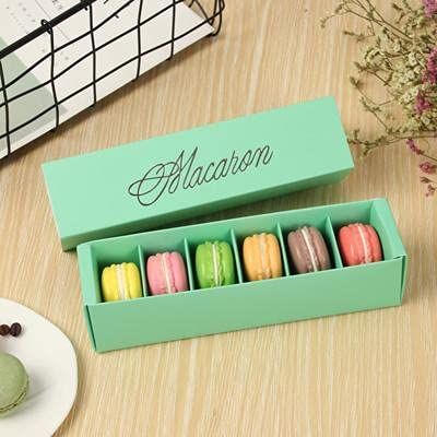 Crysdaralovebi 10/20Pc White Macaron Box with Pink White Black and Green Dessert Macaron Boxes Favors and Gifts Packaging Boxes for 12 Macarons (E,20pcs)