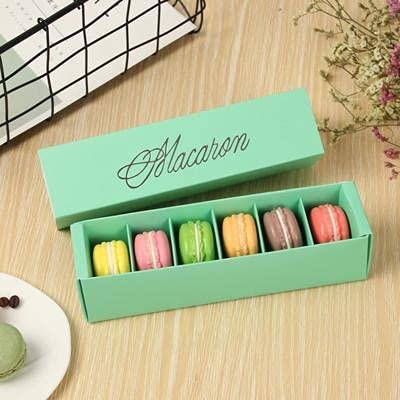 Crysdaralovebi 10/20Pc White Macaron Box with Pink White Black and Green Dessert Macaron Boxes Favors and Gifts Packaging Boxes for 12 Macarons (E,20pcs)