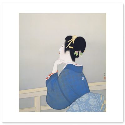 Made in Japan Poster Japanese Painting Shoen Uemura woman is waiting for the moon to rise16.53inch11.69inch(A3)fine Art Paper PrintPrint on a Thick Sheet of Paper Painting Wall Art