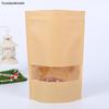 Crysdaralovebi 100pcs Packing Zip Lock Kraft Paper Window Bag Stand up Gift (20X30cm) view 4