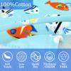 VOOVA & MOVAS Kids Beach Towels with Hood,(3-8 Years, 30''X50),Absorbent 100% Cotton Towel Wrap for Boys, Perfect for Toddler Beach, Pool, Bath, Swimming, Fish view 4
