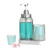 25oz Mouthwash Pump Dispenser, Mouthwash Container with Cup Holder, Refillable Mouthwash Decanter with 8 Piece 4oz Paper Cup view 1