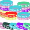 Oringaga 48PCS Jesus Loves You Rubber Bracelets, Christian Religious Jesus Loves You Party Party Supplies Decorations Gifts Prize Goodie Bag Favors Easter Baskets Fillers view 1
