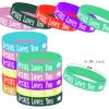 Oringaga 48PCS Jesus Loves You Rubber Bracelets, Christian Religious Jesus Loves You Party Party Supplies Decorations Gifts Prize Goodie Bag Favors Easter Baskets Fillers view 2