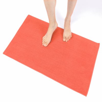 100% Cotton Bath Rugs for Bathroom, 20 x 34 inches and Non Slip Backing Bath Math Rugs, Coral Bathmat Rug