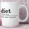 Diet Coffee Mug Diet Definition Mugs Food Lover Funny Diet Quotes 15oz Ceramic Coffee Or Tea Mug Humour Funny Coffee Cup Unique Novelty Gifts for Women Men Him Her Boys Girls view 3