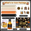 Bluegogo Whiskey Party Decorations for Men, 82 Pcs Aged To Perfection Kit with Foil Balloons, Backdrop, Hanging Swirls, Latex Balloons (Champagne, Orange, Black) for 30 40 50 Birthday Parties view 2