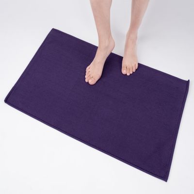 100% Cotton Bath Rugs for Bathroom, 20 x 34 inches and Non Slip Backing Bath Math Rugs, Purple Bathmat Rug