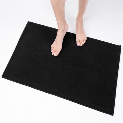 100% Cotton Bath Rugs for Bathroom, 20 x 34 inches and Non Slip Backing Bath Math Rugs, Black Bathmat Rug